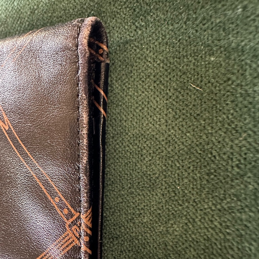 Longchamp Vintage Monogram Bifold Wallet Brown Tan Canvas Leather - Picture 8 of 8